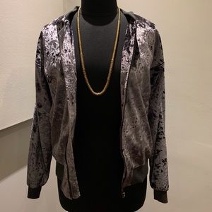 *NWT James Jeans Velvet Bomber Jacket M Amethyst